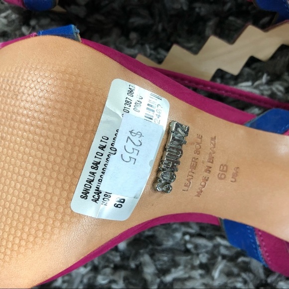 Nwt! Schutz Lisana heels. Fuschia & blue stiletto. - Picture 7 of 8